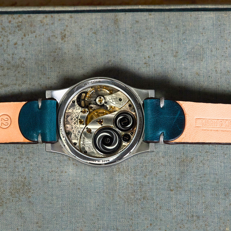 Watch with blue strap on an old book